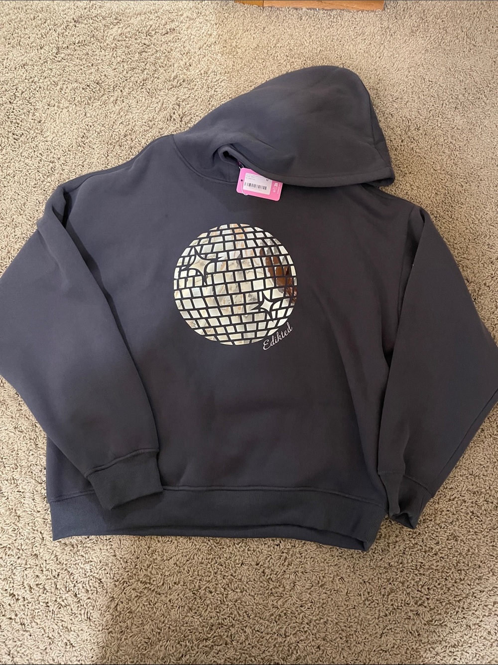Women’s Grey Hoodie with Reflective Mosaic Graphic
